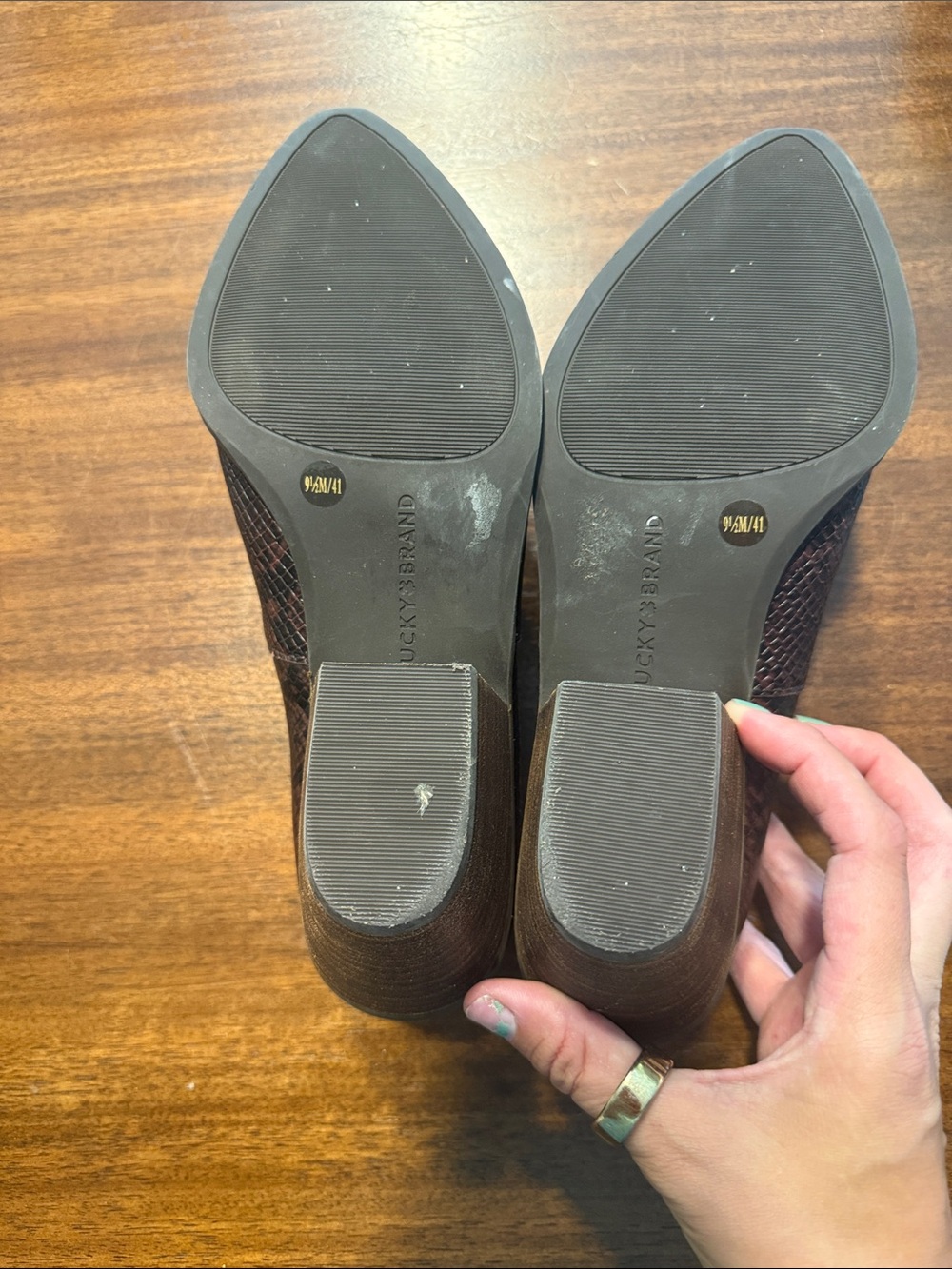 Lucky Brand Wine Textured Pointed Block Heel Ankle Booties - Picture 5 of 5
